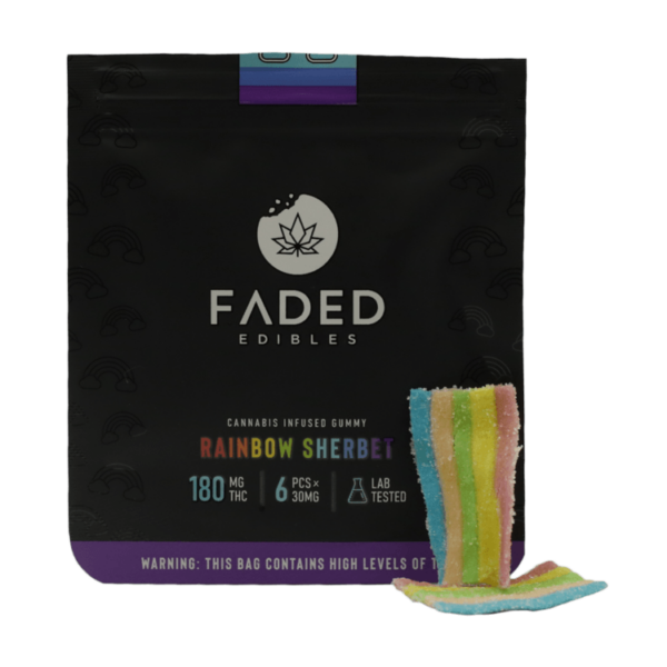 Faded Edibles – Rainbow Sherbet – 180mg | Speed Greens Canada