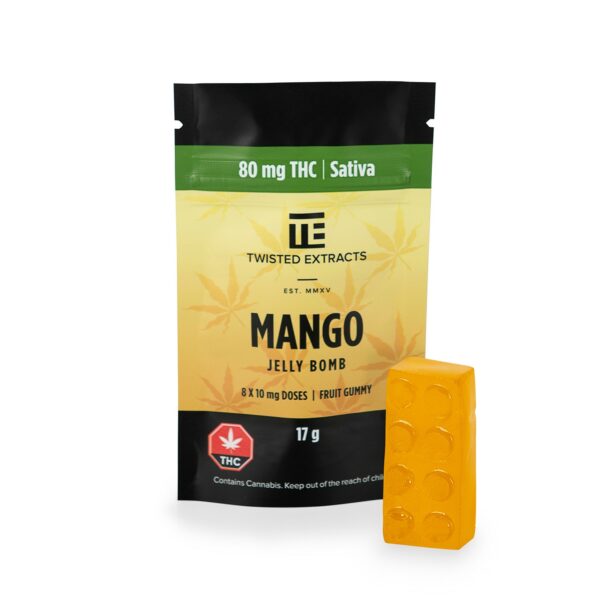 Twisted Extracts- Mango Jelly bomb – SATIVA – 80MG THC | Speed Greens Canada