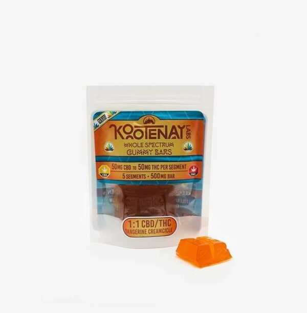 Kootenay Labs – 1:1 Tangerine Creamsicle Gummy – (500mg total) | Speed Greens Canada