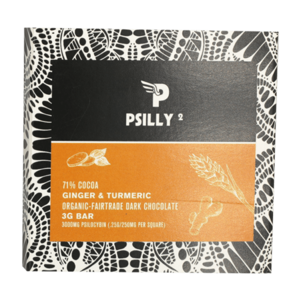 Psilly – Dark Chocolate Bar – Ginger & Turmeric | Speed Greens Canada