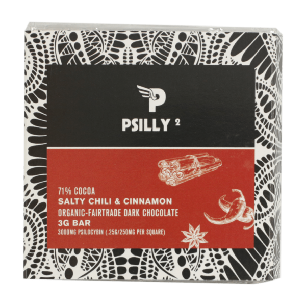 Psilly – Dark Chocolate Bar – Salty Chili & Cinnamon | Speed Greens Canada