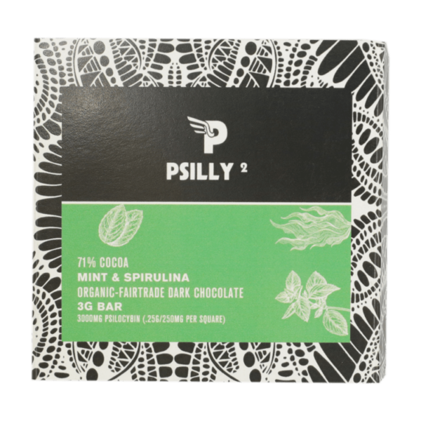 Psilly – Dark Chocolate Bar – Mint & Spirulina | Speed Greens Canada