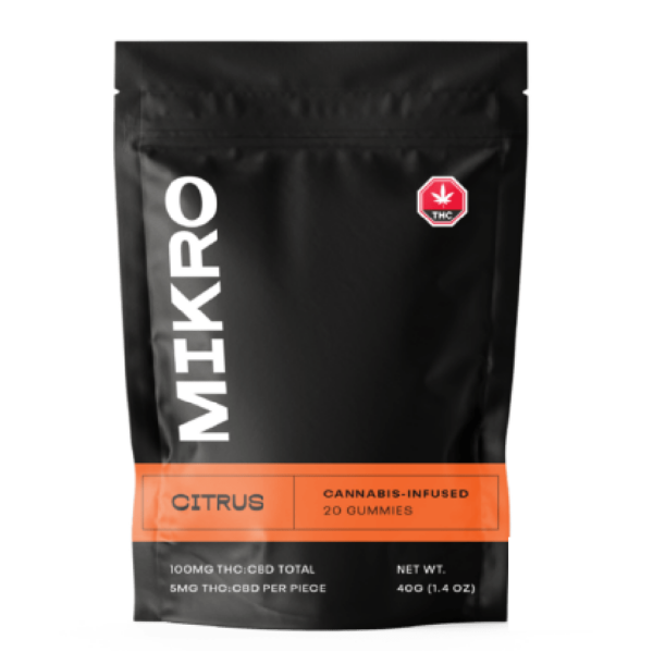 Mikro – 1:1 THC/CBD Gummies – 100mg – Citrus | Speed Greens Canada