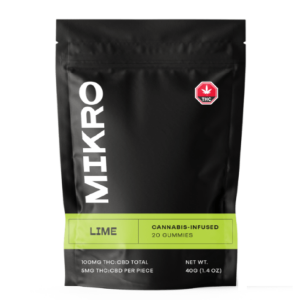 Mikro – 1:1 THC/CBD Gummies – 100mg – Lime | Speed Greens Canada