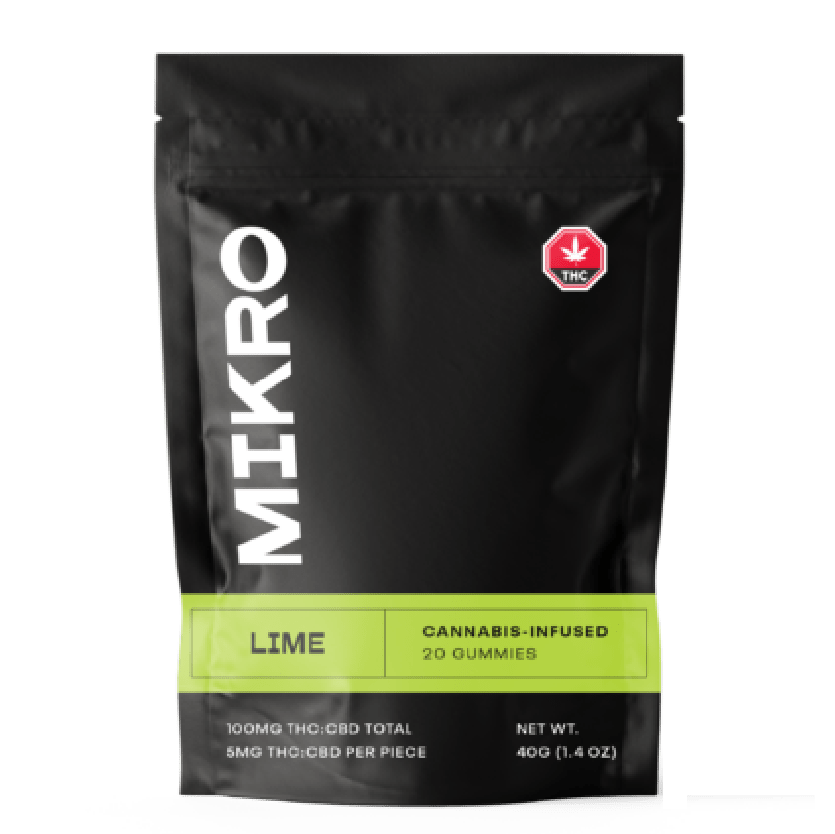 Mikro – 1:1 THC/CBD Gummies – 100mg – Lime | Speed Greens Canada