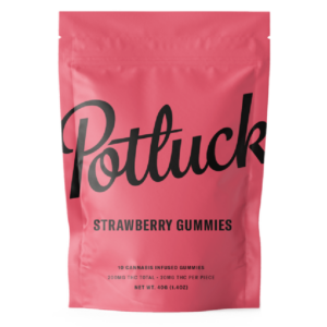 Potluck Extracts – Strawberry Gummies – 200mg THC | Speed Greens Canada